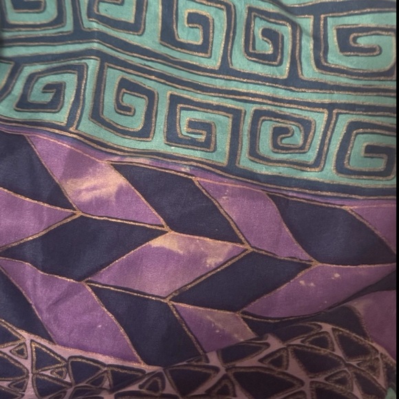 FUDA International Vintage Silk Windbreaker Jacket - Purple Geometric - Picture 9 of 10
